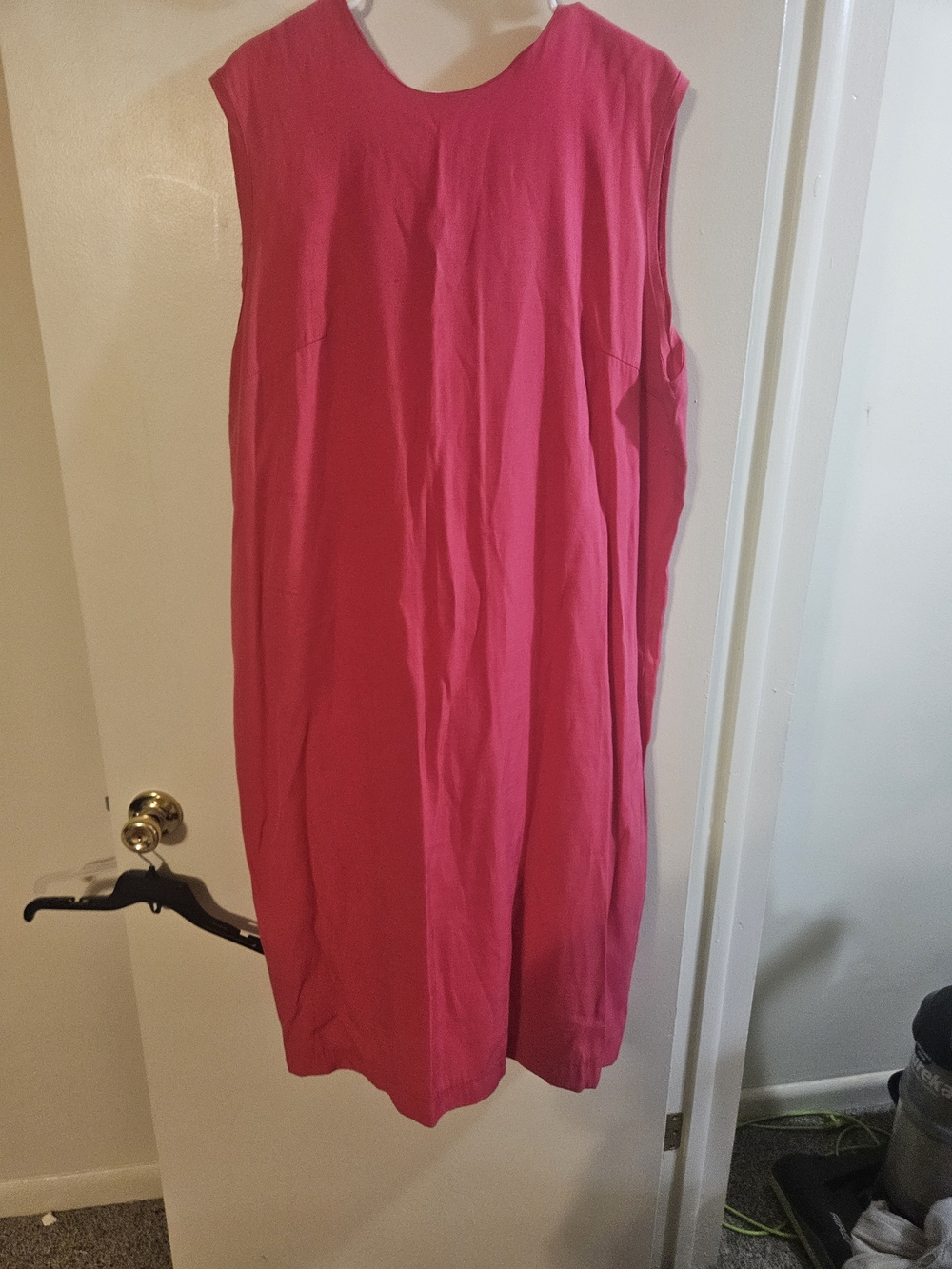 Sleeveless Midi Dress in Fuchsia Pink - Classic A-Line